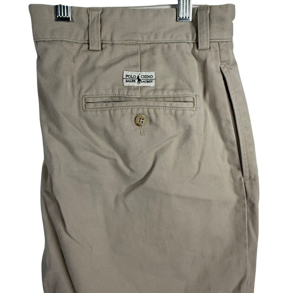 Polo Ralph Lauren Hammond Pants Pleated Khaki‎ Cotton Casual Mens 35x28"